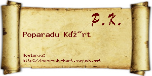 Poparadu Kürt névjegykártya